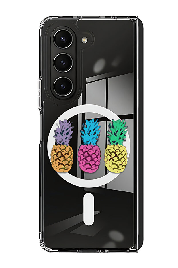 Case for Samsung Galaxy Z Fold 5 Compatible with MagSafe, Shockproof Phone Bumper Cover pineapple