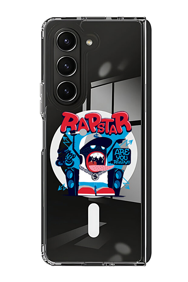 Case for Samsung Galaxy Z Fold 5 Compatible with MagSafe, Shockproof Phone Bumper Cover Rapstar