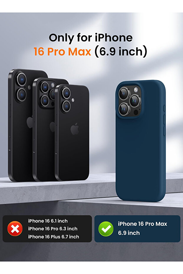 غطاء حماية سيليكون سائل مقاوم للصدمات لجهاز iPhone 16 Pro Max أزرق - Einstein - 6