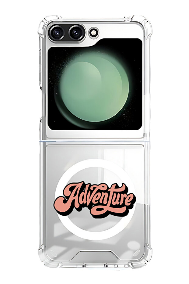 Case for Samsung Galaxy Z Flip 5 Compatible with MagSafe, Shockproof Phone Bumper Cover Adventure