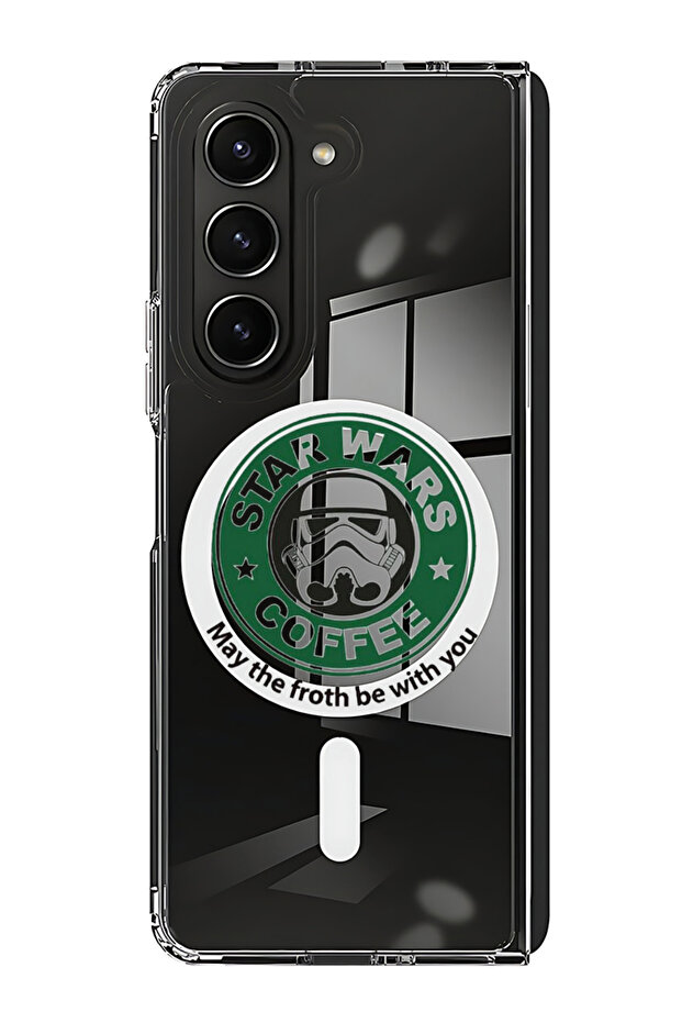 Case for Samsung Galaxy Z Fold 5 Compatible with MagSafe, Shockproof Bumper Case StarWars Coffee
