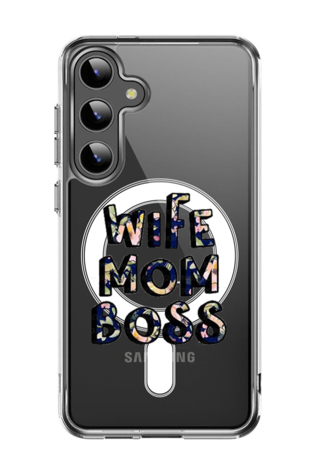 Case for Samsung Galaxy S24 Plus Compatible with MagSafe, Shockproof Bumper Cover Wife Mom Boss