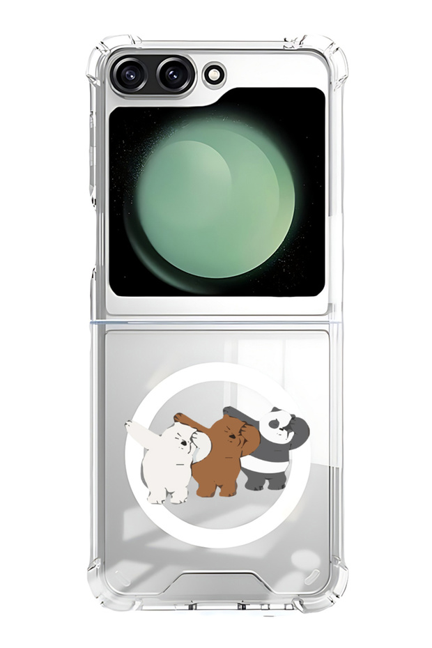 Case for Samsung Galaxy Z Flip 5 Compatible with MagSafe, Shockproof Phone Bumper Cover Bears dance