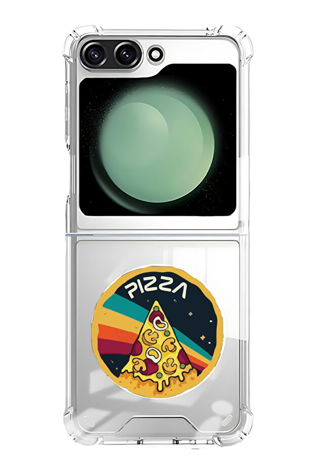 Case for Samsung Galaxy Z Flip 5 Compatible with MagSafe, Shockproof Phone Bumper Cover Pizza