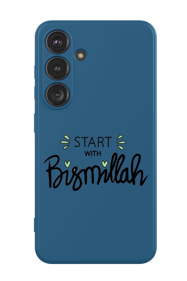 Protective Liquid Silicone Shockproof Case For Samsung Galaxy S24 Plus (Blue) - Start with Bismillah
