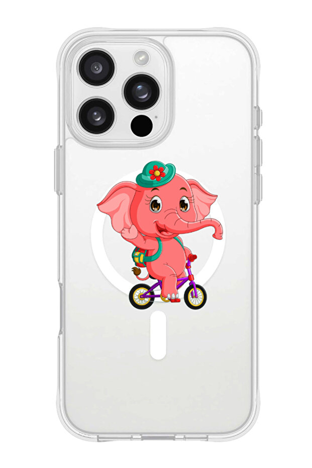 iPhone 16 Pro Max Magsafe Case for iPhone Shockproof Phone Bumper Cover - pink elephant