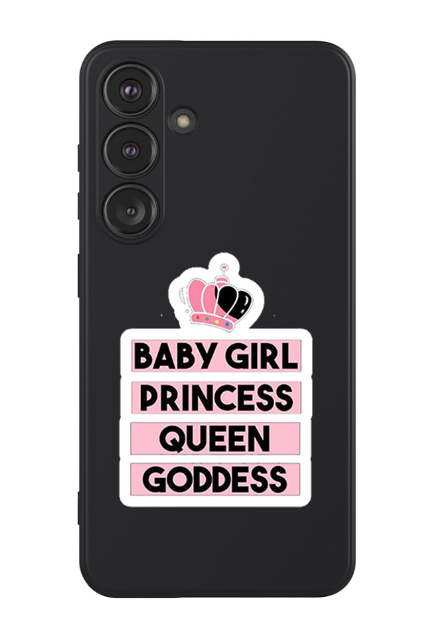 Protective Liquid Silicone Case For Samsung Galaxy S24 Plus (Black) - Baby Girl Princess white