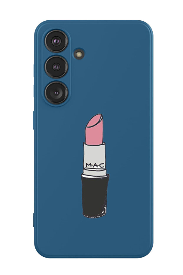 Protective Liquid Silicone Shockproof Case For Samsung Galaxy S24 Plus (Blue) - Lipstick