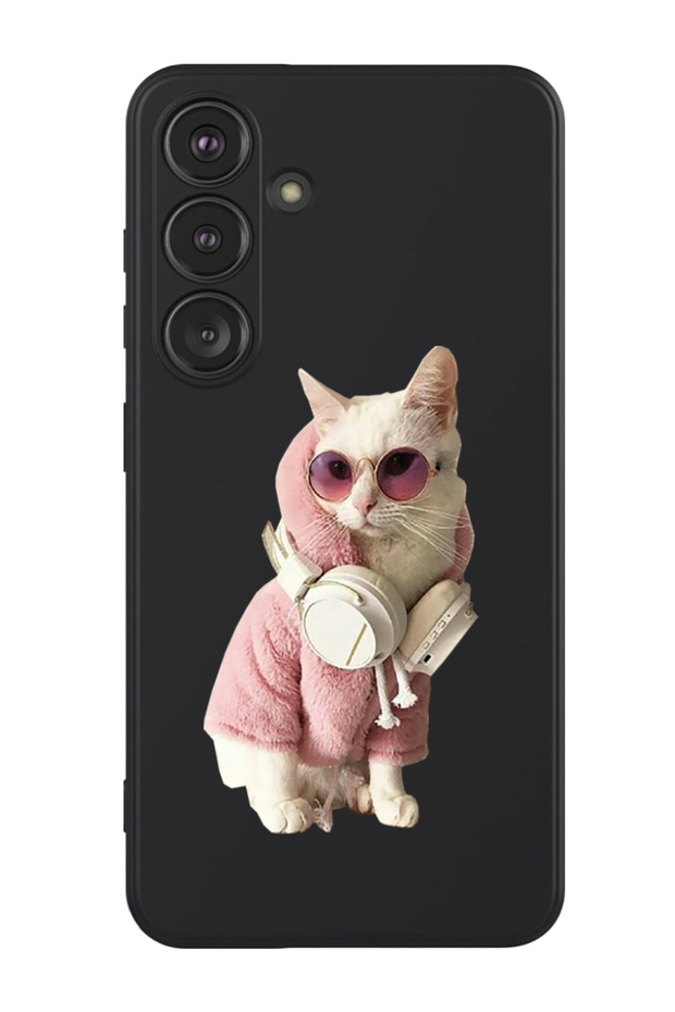 Protective Liquid Silicone Shockproof Case For Samsung Galaxy S24 Plus (Black) Cat