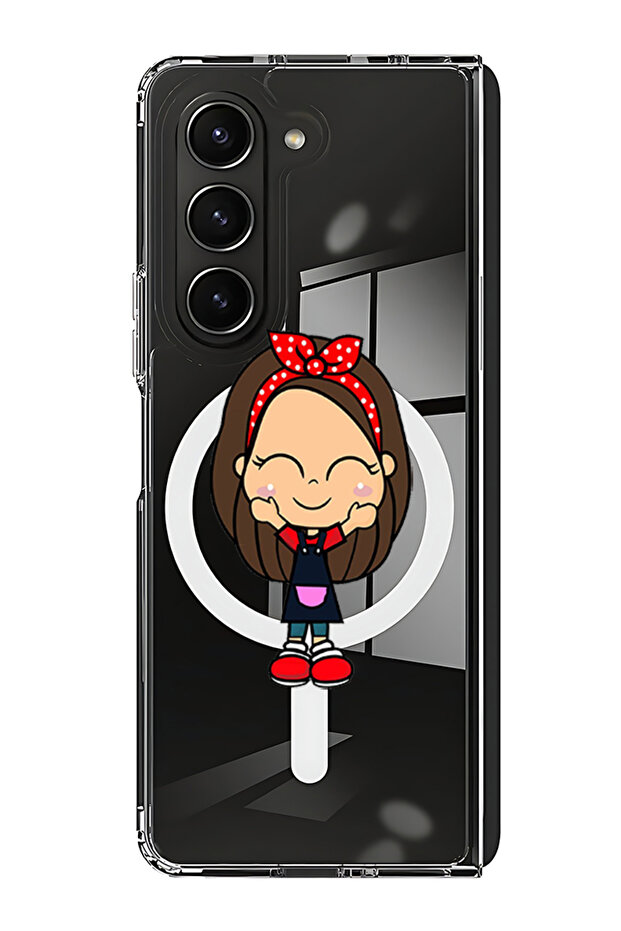 Case for Samsung Galaxy Z Fold 5 Compatible with MagSafe, Shockproof Phone Bumper Cover Girl