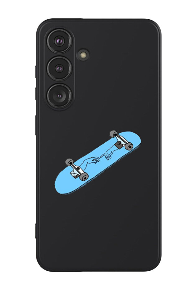 Protective Liquid Silicone Shockproof Case For Samsung Galaxy S24 Plus (Black) - Skate Board