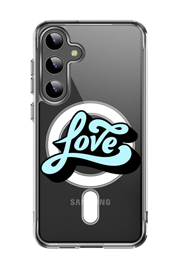 Case for Samsung Galaxy S24 Plus Compatible with MagSafe, Shockproof Bumper Cover FORZA078 Be Happy