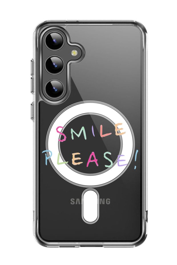 Case for Samsung Galaxy S24 Plus Compatible with MagSafe, Shockproof Bumper Cover Smile please