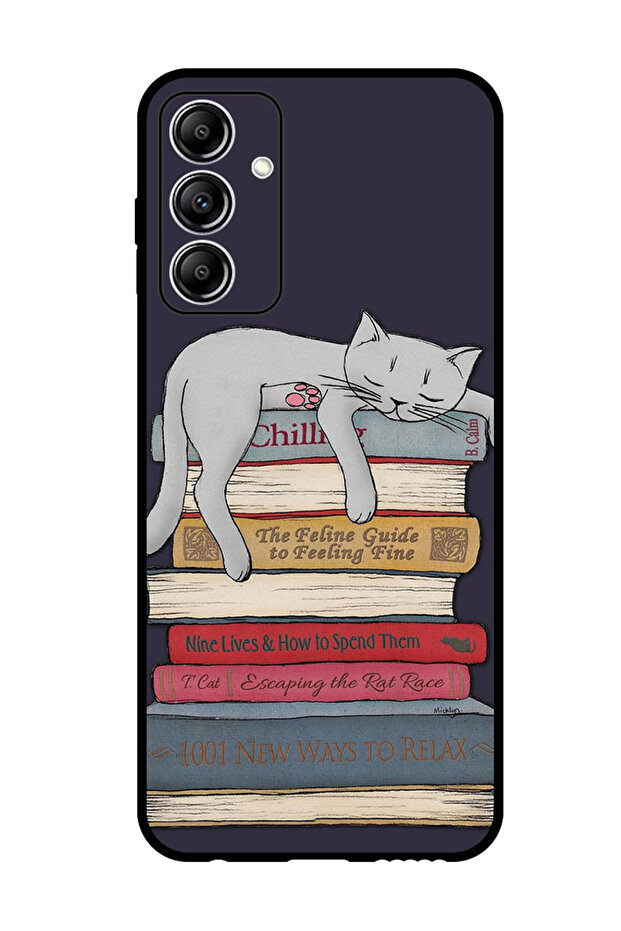 Protective Case Anti Scratch Shock Proof Bumper Cover For Samsung Galaxy A35 Cat With Books