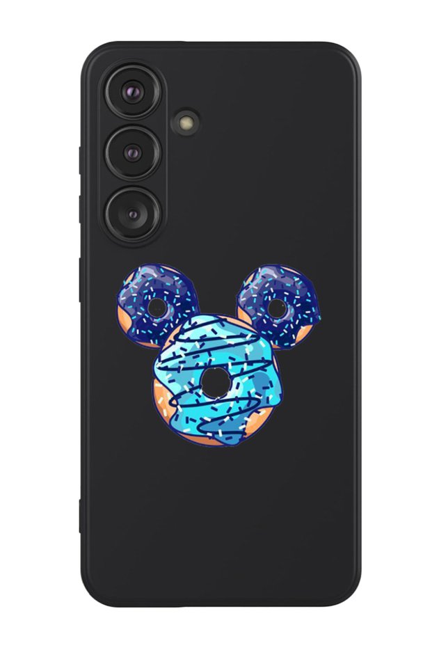 Protective Liquid Silicone Shockproof Case For Samsung Galaxy S24 Plus (Black) - Donut Mickey