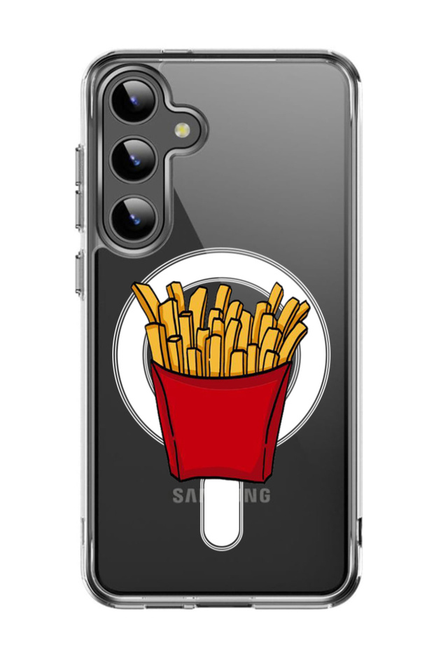 Case for Samsung Galaxy S24 6.2-inch Compatible with MagSafe, Shockproof Phone Bumper Cover Fries
