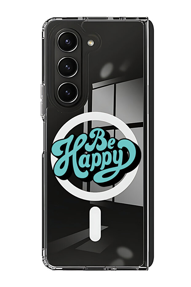 Case for Samsung Galaxy Z Fold 6 Compatible with MagSafe, Shockproof Phone Bumper Cover Be happy