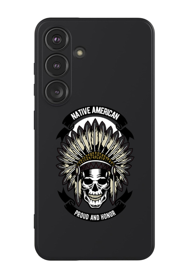 Protective Liquid Silicone Shockproof Case For Samsung Galaxy S24 Plus (Black) - Native american