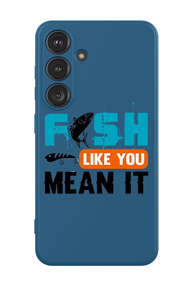 Protective Liquid Silicone Case For Samsung Galaxy S24 Plus (Blue) - Fish like u mean it Black