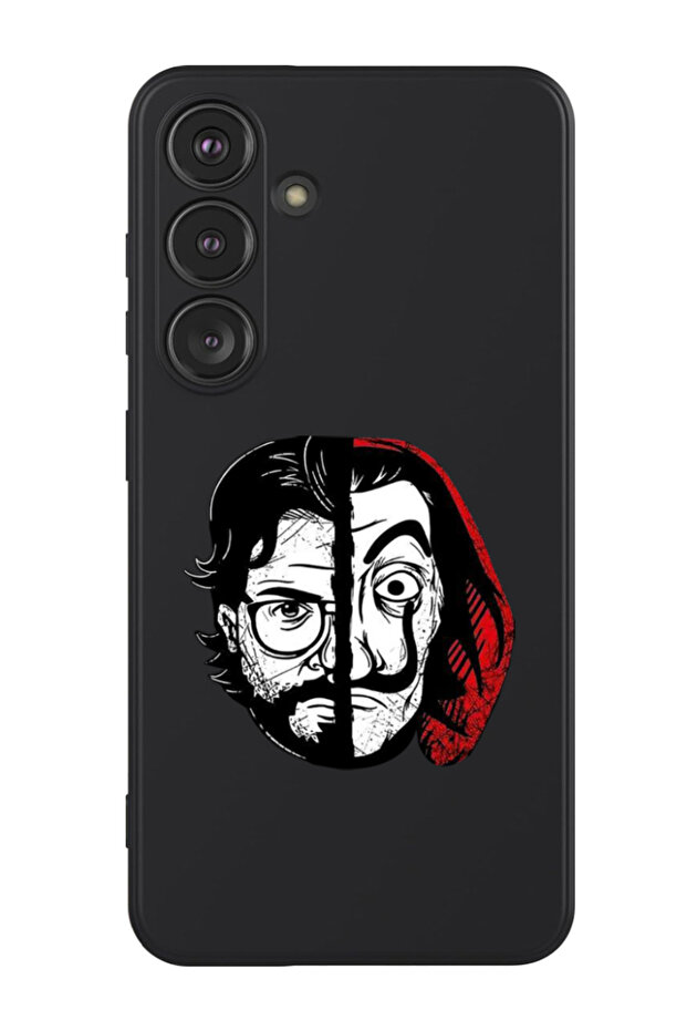 Protective Liquid Silicone Case For Samsung Galaxy S24 Plus (Black) - Money Heist Professor