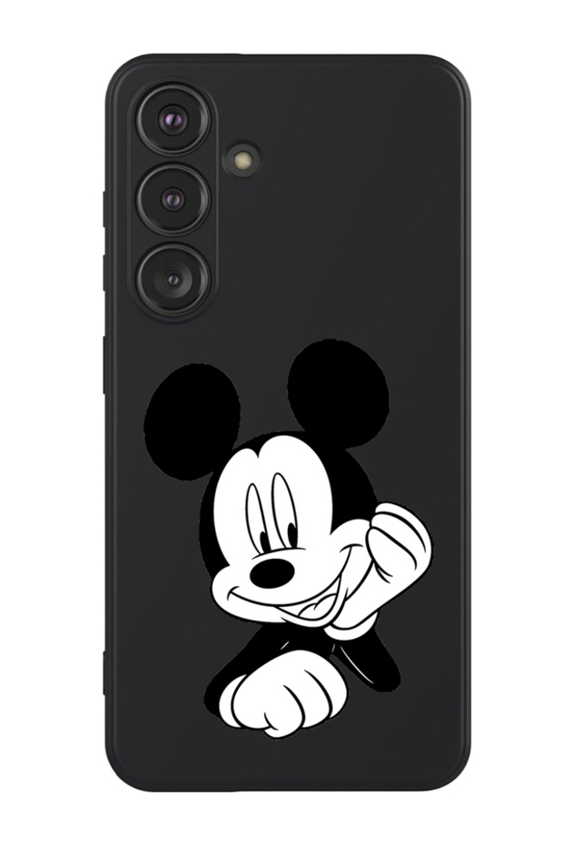 Protective Liquid Silicone Shockproof Case For Samsung Galaxy S24 Plus (Black) - Mickey