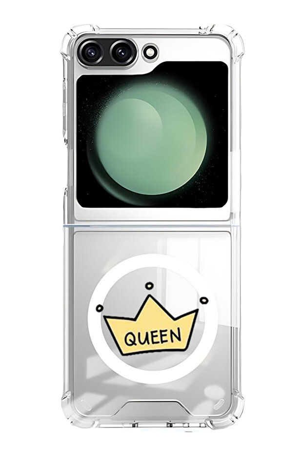 Case for Samsung Galaxy Z Flip 5 Compatible with MagSafe, Shockproof Phone Bumper Cover Queen crown