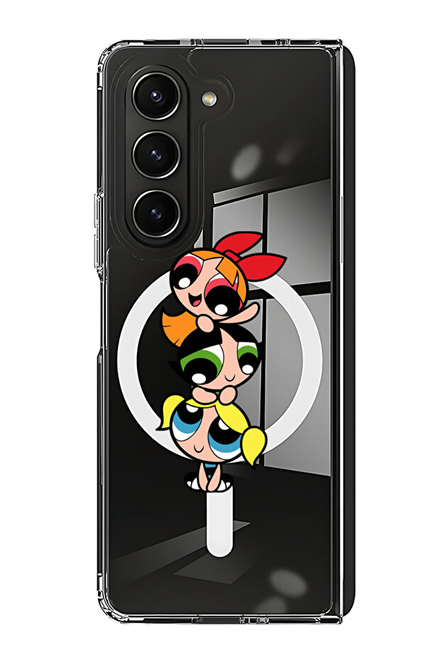 Case for Samsung Galaxy Z Fold 5 Compatible with MagSafe, Shockproof Phone Bumper Cover Powerpuff