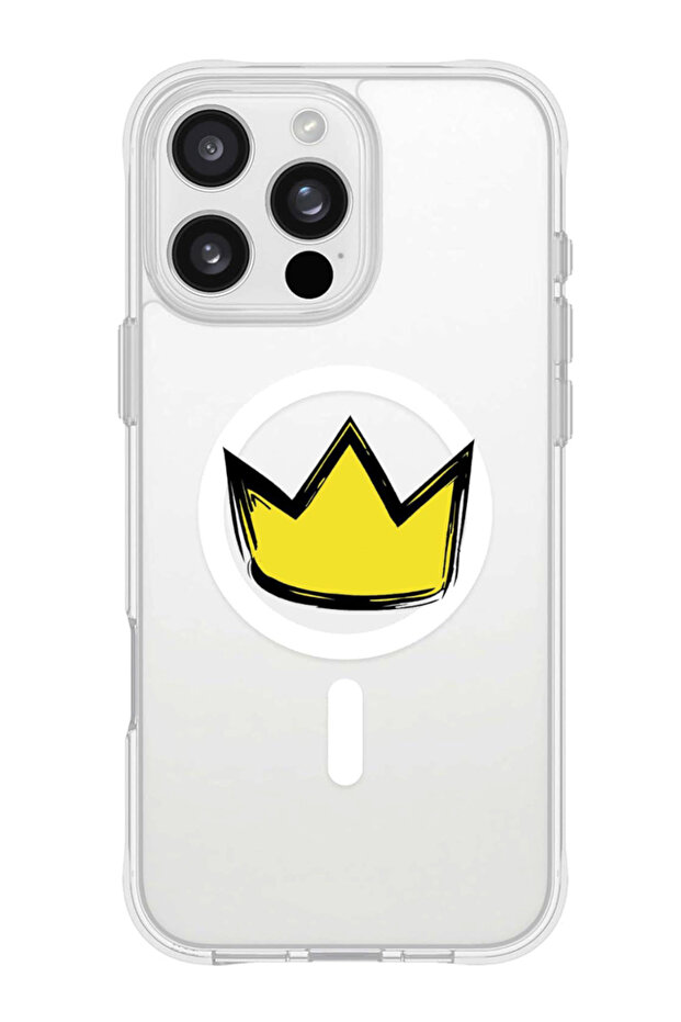 iPhone 16 Pro Max Magsafe Case for iPhone Shockproof Phone Bumper Cover - Yellow Crown