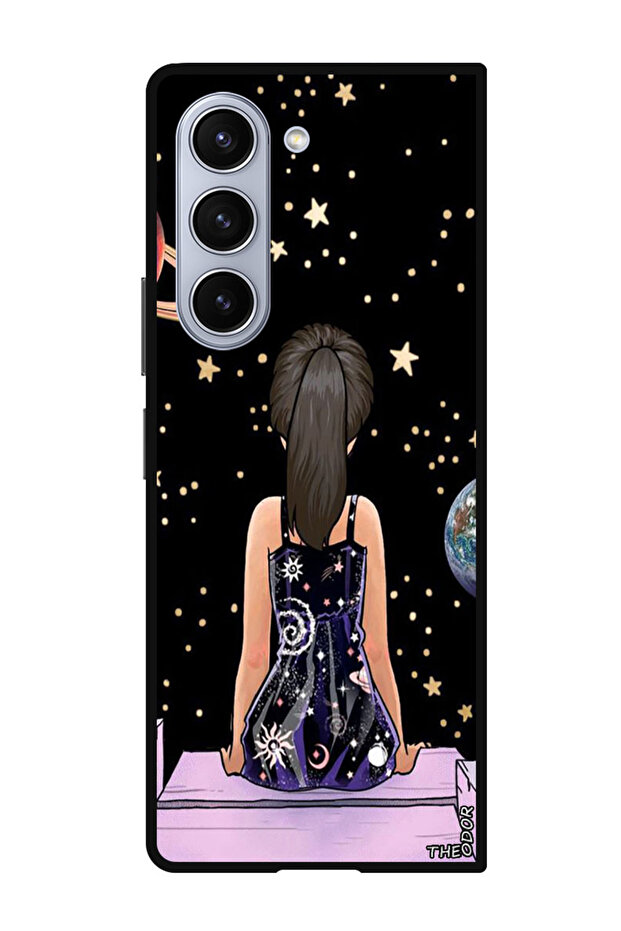 Protective Case Anti Scratch Shock Proof Bumper Cover For Samsung Galaxy Z Fold 6 Girl Watching Star