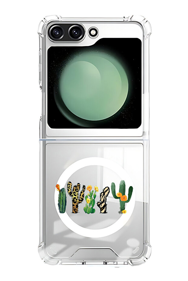 Case for Samsung Galaxy Z Flip 5 Compatible with MagSafe, Shockproof Phone Bumper Cover cactus