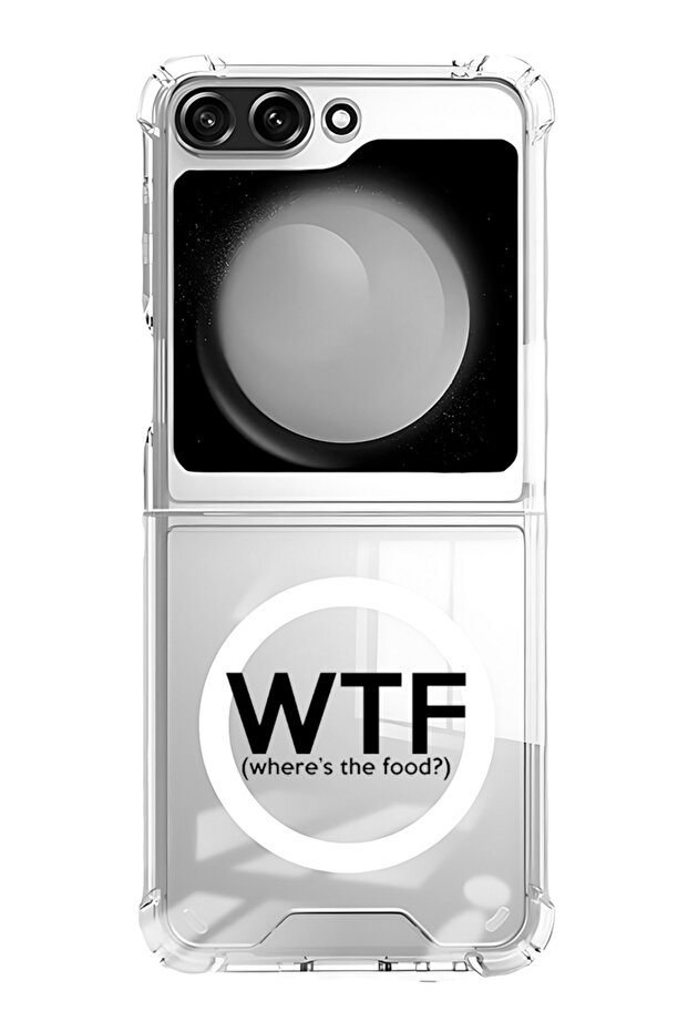 Case for Samsung Galaxy Z Flip 5 Compatible with MagSafe, Shockproof Case WTF where is the food