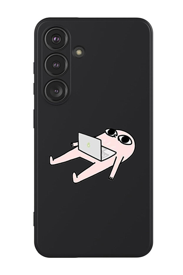 Protective Liquid Silicone Shockproof Case For Samsung Galaxy S24 Plus (Black) - Sleep with Laptop