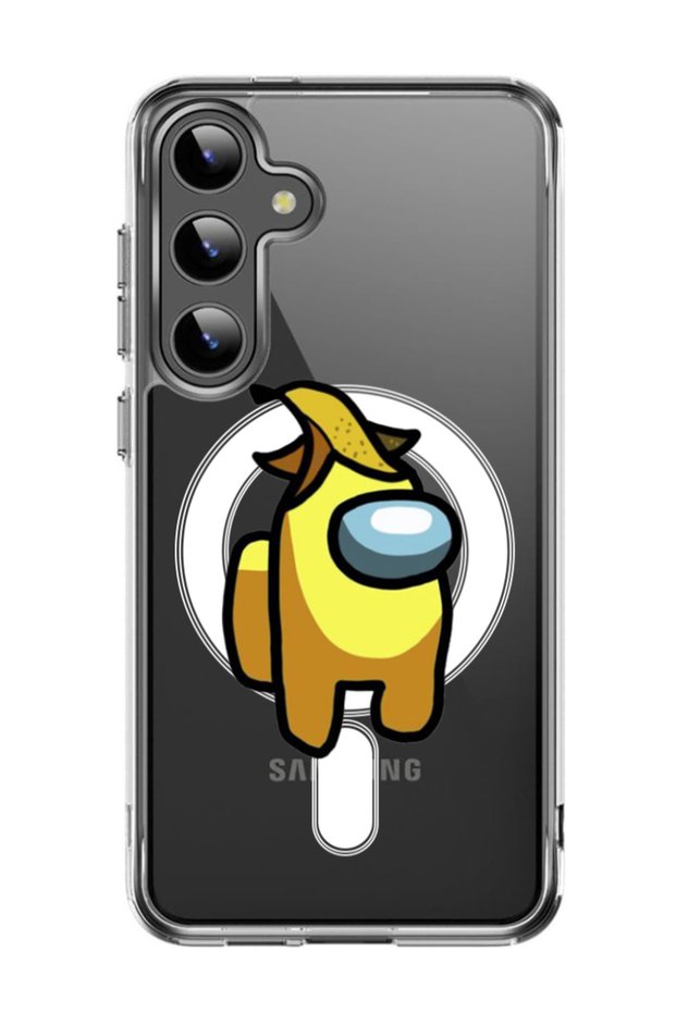 Case for Samsung Galaxy S24 Plus Compatible with MagSafe, Shockproof Bumper Cover Among us Banana