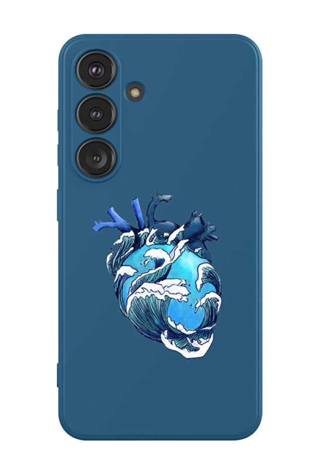 Protective Liquid Silicone Shockproof Case For Samsung Galaxy S24 Plus (Blue) - Heart