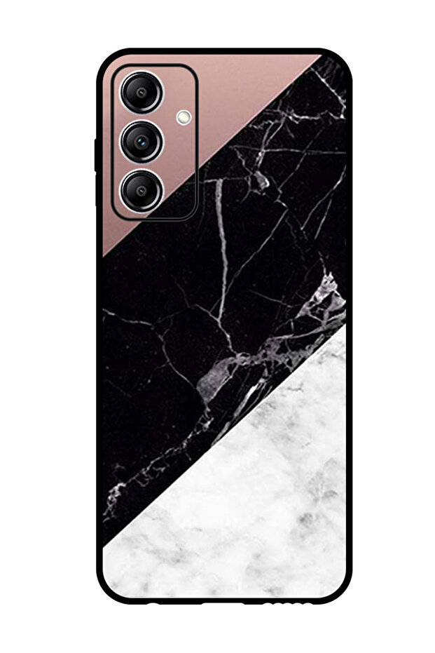 Protective Case For Samsung Galaxy A55 Hite & Black Marble Top Is Plain