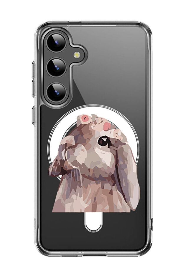 Case for Samsung Galaxy S24 6.2-inch Compatible with MagSafe, Shockproof Phone Bumper Cover Rabbit