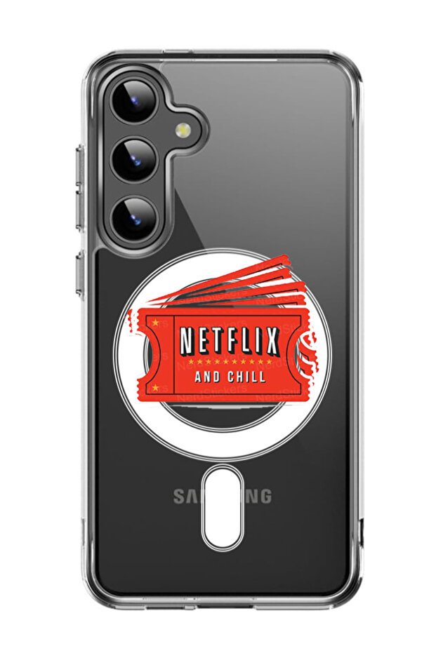 Case for Samsung Galaxy S24 Plus Compatible with MagSafe, Shockproof Bumper Cover Netflix ticket