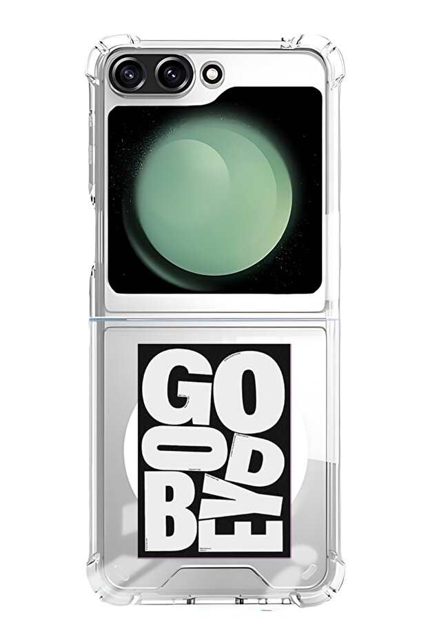 Case for Samsung Galaxy Z Flip 5 Compatible with MagSafe, Shockproof Phone Bumper Cover Goodbye