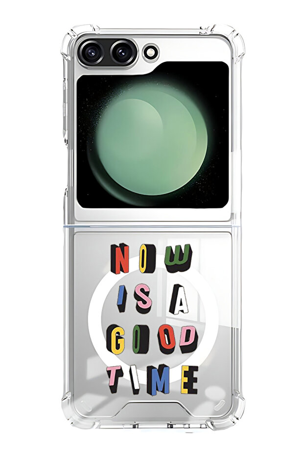 Case for Samsung Galaxy Z Flip 5 Compatible with MagSafe, Shockproof Phone Bumper Cover Good time