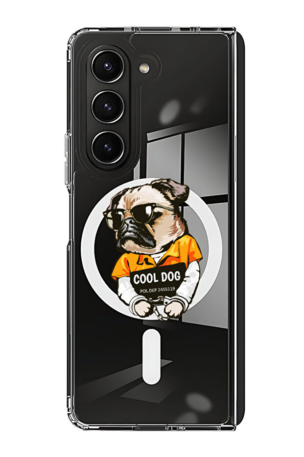 Case for Samsung Galaxy Z Fold 5 Compatible with MagSafe, Shockproof Phone Bumper Cover cool dog