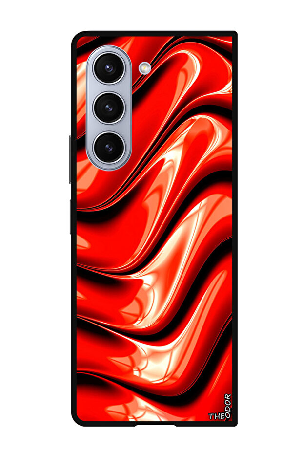 Protective Case For Samsung Galaxy Z Fold 6 fractal_graphic_red