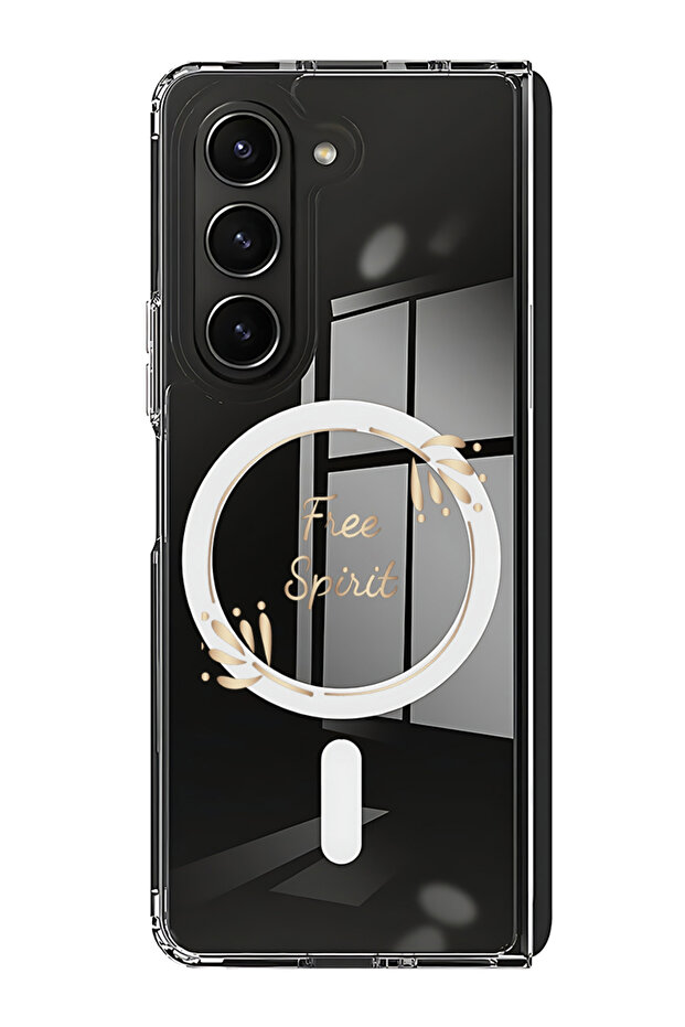 Case for Samsung Galaxy Z Fold 5 Compatible with MagSafe, Shockproof Bumper Case Free Spirit Circle