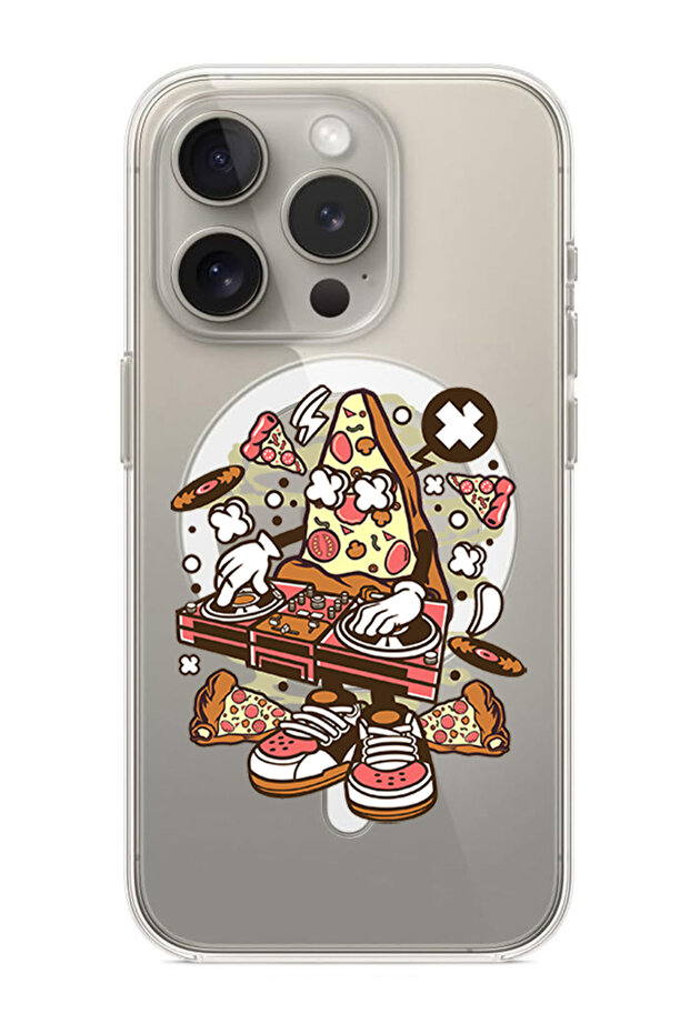 Case for iPhone 15 Pro 6.1-inch Compatible with MagSafe, Shockproof Bumper Case Pizza dj
