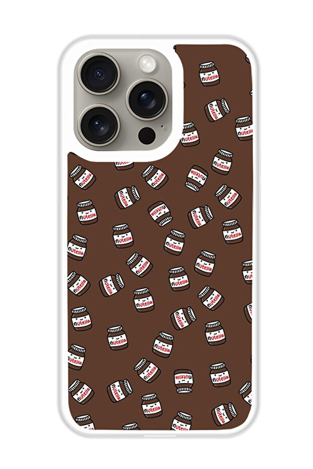 Protective Case Cover For APPLE IPHONE 15 Pro Max Nuttela (White Bumper)