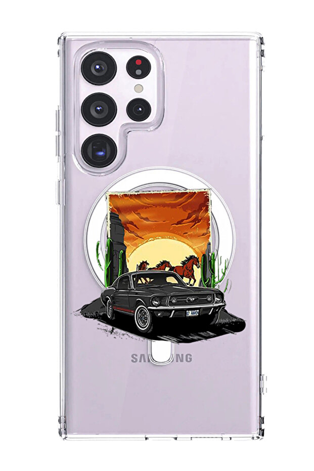 Case for Samsung Galaxy S23 Ultra Compatible with MagSafe, Shockproof Bumper Case Car horse