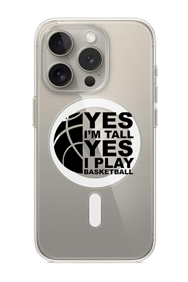 Case for iPhone 15 Pro 6.1-inch Compatible with MagSafe, Shockproof Bumper Case Basketball black