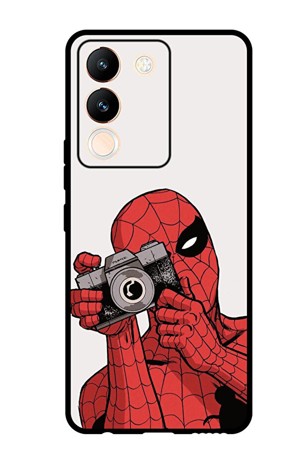 Protective Case Anti Scratch Shock Proof Bumper Cover For Vivo V29e Spiderman Taking Picture