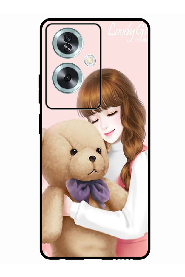 Protective Case Anti Scratch Shock Proof Bumper Cover For Oppo A79 5G Lovely Girl Witih Teddy