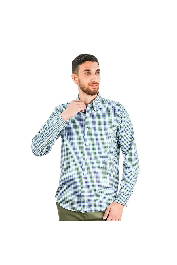 Men's Wrinkle-Free Long Sleeve Cotton Oxford Shirt