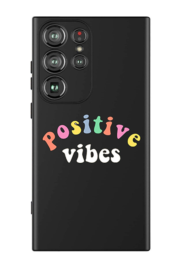 Protective Liquid Silicone Shockproof Case For Samsung Galaxy S24 Ultra (Black) - Positive Vibes